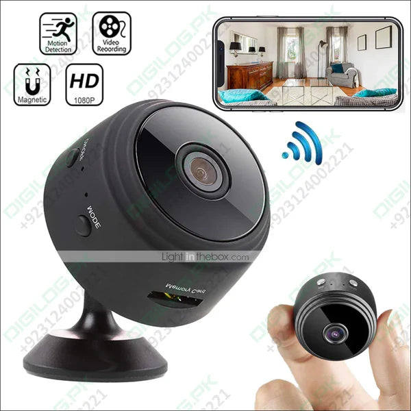 a9Mini WiFi Camera with Night Vision Magnetic Wireless Micro Camera with Phone App, HD Video Surveillance Camcorder for Home Security & Remote Monitoring